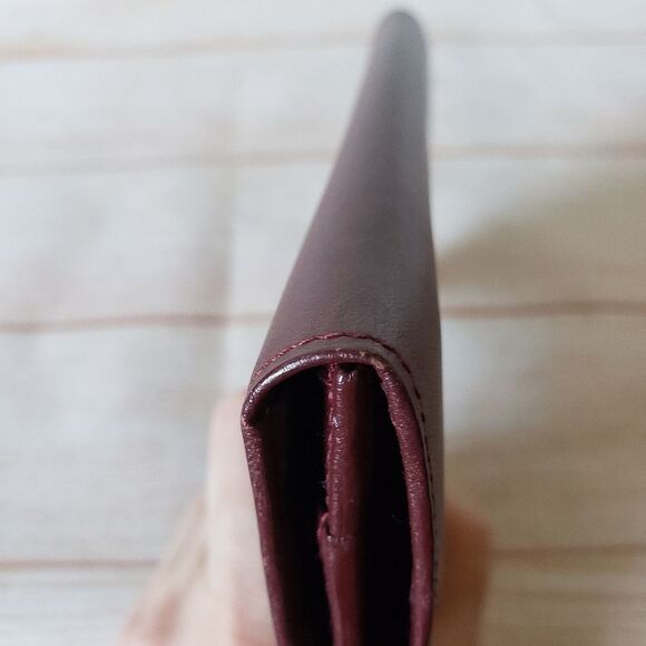 Cartier Paris Leather Bifold Long Checkbook Wallet Luxury Burgundy Designer - Picture 8 of 14